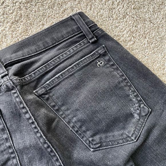 Rag and Bone Skinny Distressed Black Jeans - Picture 7 of 12